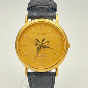 保証付 SEIKO セイコー 腕時計 7N21-8A00 クォーツ レザーベルト 長野オリンピック記念 731393 ◆2006