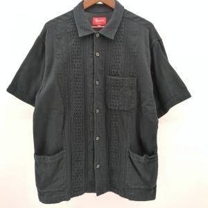 シュプリーム　半袖シャツ　ブラック　SIZE M　コットン　20SS Embroidered S/S Shirt　使用感あり　Supreme   ◆3109/宮竹店｜pickupjapan