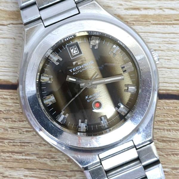 テクノス カイザーシグナル 自動巻 メンズ アンティーク 腕時計 稼働品 中古 TECHNOS  ◆...