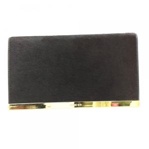 グッチ　二つ折り長財布　クラッチ型　ハラコ　ブラウン　030.2149.1361　箱　GUCCI　中古　◆3111/藤枝インター店｜pickupjapan