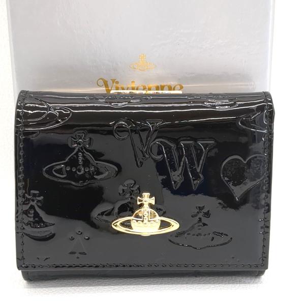 美品　ヴィヴィアンウェストウッド　がま口財布　二つ折り　エナメル　ブラック　黒　箱　Vivienne...