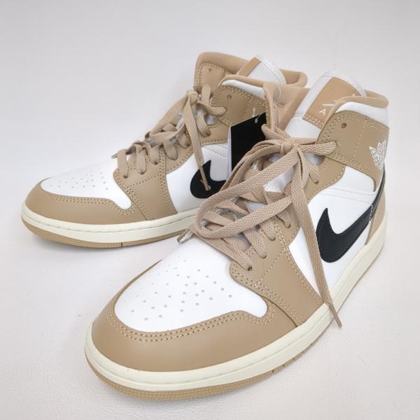 NIKE ナイキ メンズ エアジョーダン１ MID ホワイト&amp;#10005;ベージュ SIZE 26...
