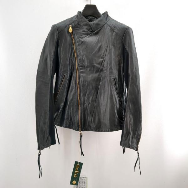 未使用品 オベリスク レザージャケット SIZE M 牛革 ブラック 2126C メンズ 古着 Ob...
