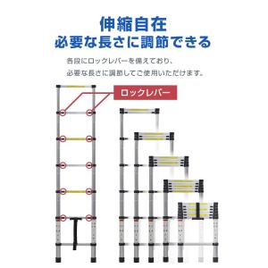 伸縮はしご アルミ製 折りたたみ 6.2m 伸...の詳細画像2