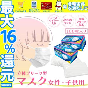 小さめ マスク 100枚 99％カットフィルター採用 小顔女性 子供 子ども 1-3営業日以内の発送 女性 小顔 不織布 使い捨て マスク 白 ウイルス 花粉 ハウスダスト