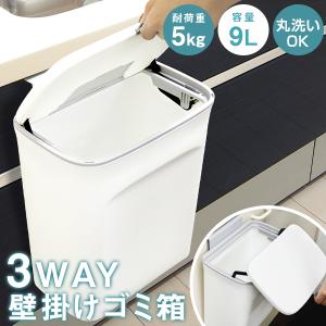 【非公開】壁掛けゴミ箱 ふた付き 9L キッチン用 ゴミ箱 蓋付き 蓋つき おしゃれ スリム キッチン ぶら下げ ごみ箱 ダストボックス 生ごみ