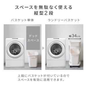 ランドリーバスケット 2段 スリム ランドリー...の詳細画像4