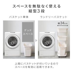 ランドリーバスケット 3段 スリム ランドリー...の詳細画像4
