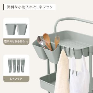 キッチンワゴン キャスター付き 3段 天板 ス...の詳細画像4