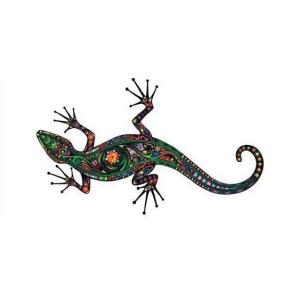 白磁用転写紙NR-p  12903オリエンタルリザード 8ｘ4.5cm / 爬虫類 トカゲ ヤモリ oriental lizard カラフル サイケデリック 動物 アニマル