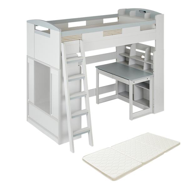 システムベッド 子供 大人 ハイタイプ 分割 ロフトベッド マットレス シングル Chambre5(...