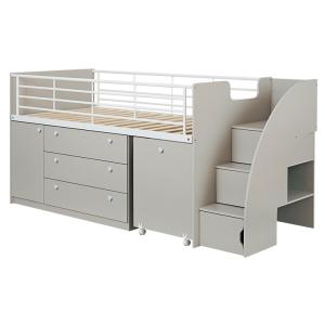 システムベッド 子供 大人用 階段付き ロフトベッド 階段 ロータイプ 木製 学習机 机付き Leaf step(リーフステップ) LVLタイプ 4色対応