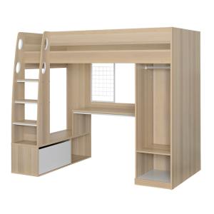 システムベッド 子供 大人用 ロフトタイプ ロフトベッド 机付き 机 システムベッドデスク システムデスク おしゃれ ハイタイプ Compass(コンパス) 3色対応