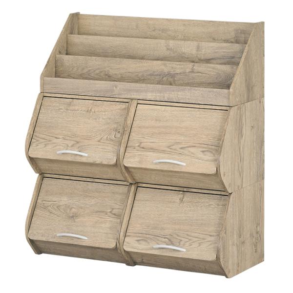 ブックラック 絵本棚 本棚 キッズラック おもちゃ箱 子供部屋 ハイタイプ 子供 子ども シンプル ...