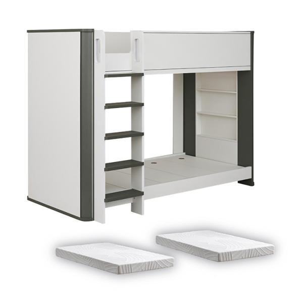 二段ベッド 大人用 子供 2段ベッド 大人 おしゃれ マットレスセット 敷布団 シングル すのこ 木...