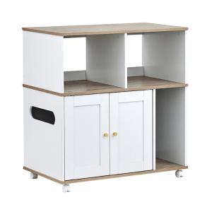 猫 トイレ 隠し キャビネット 家具 キャスター付き おしゃれ フラップ扉 両開き 猫砂 飛び散り防止 猫トイレ収納ラック Lullus(ルルス) 2タイプ対応