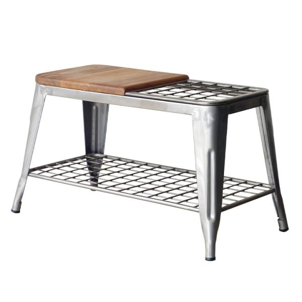 完成品 座面耐荷重80kg 傘立て 玄関収納 シューズラック 無垢材 スチール 椅子 チェア スツー...