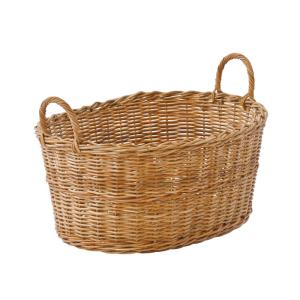 バスケット かご 籐製 ラタン 収納 自然 天然素材 手さげ 取っ手