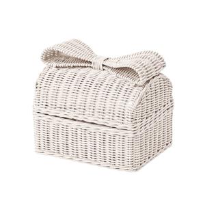 ホームテイスト（HOME taste） ホワイトラタン 小物入れ バスケット 蓋