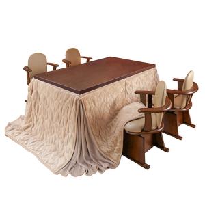 こたつテーブル こたつセット 長方形 こたつ布団 回転椅子 おしゃれ 150x90cm パワフルヒーター 高さ調節 ダイニングこたつSKUTT(スクット) 6点セット 12色対応