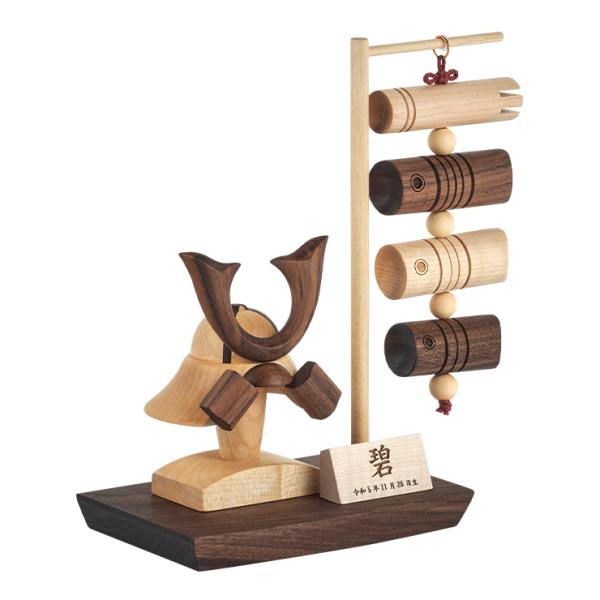 日本製 名入れ無料 木製兜 木製吊るし鯉のぼり 4点セット 五月人形 こどもの日 初節句 男の子 端...