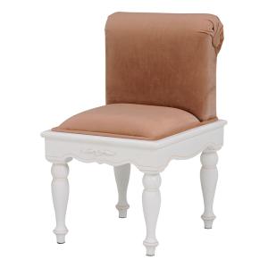 椅子 おしゃれ スツール RH-1672 木製チェア 布張り ロータイプ エレガント アンティーク風 かわいい 上品 クラシック調 コンパクト ドレッサー 一人暮らし｜pie-no