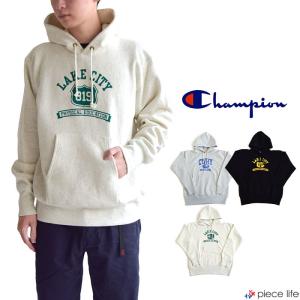 チャンピオン パーカー リバースウィーブ スウェット メンズ 青単タグ 裏起毛 カレッジプリント Champion REVERSE WEAVE usa C3-W111｜piecelife