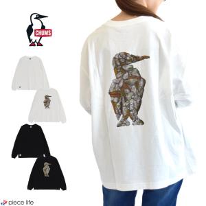 2024秋冬新作 CHUMS チャムス Tシャツ ロンT 長袖 SHINJIRO TANAKA シンジロウ タナカ オーバーサイズ メンズ レディース  M L XL ホワイト ブラック CH01-2457｜piecelife