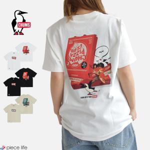 2025春夏新作 CHUMS チャムス Tシャツ 半袖 ピザ バックプリント ピザボックストップス 綿100％ メンズ レディース 親子 兄弟 ペア コーデ お揃い CH01-2518｜piecelife