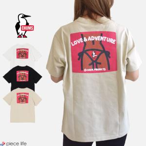 2025春夏新作 CHUMS チャムス Tシャツ 半袖 かせきさいだぁ Hip T-Shirt ヒップ コラボ トップス 綿100％ メンズ レディース ユニセックス M L XL CH01-2554｜piecelife