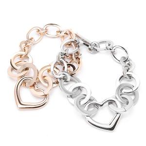 ハート チェーン ブレスレット オープンハート レディース