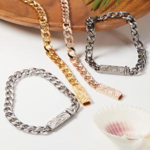 バングル ブレスレット サージカルステンレス316L製 ハワイアンジュエリー 喜平 チェーン ワンタッチ スクロール 金属アレルギー対応 爆買