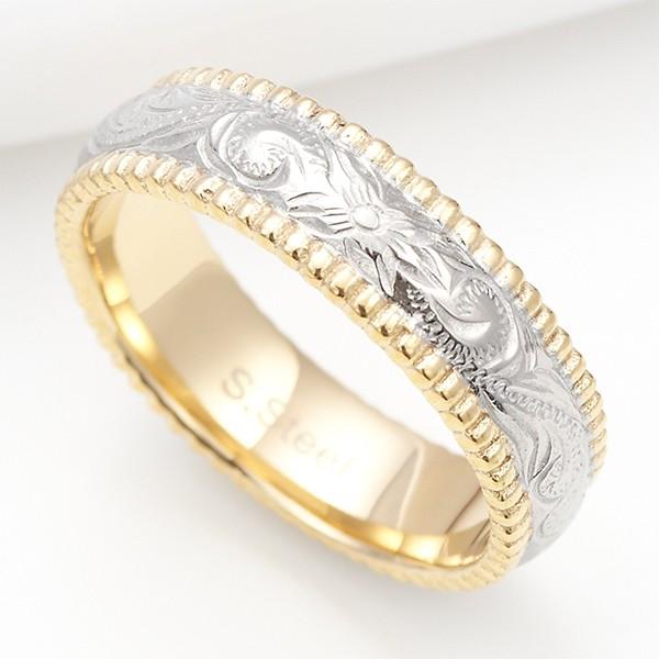 レディース リング サージカルステンレス ハワイアン 彫柄 指輪