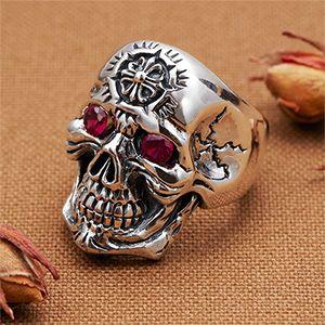 楽天スーパーセール リング メンズ 指輪 シルバー925製 キュービックジルコニア ドクロ スカル 頭蓋骨モチーフ メンズ 送料無料 秋冬 大人気 指輪 リング