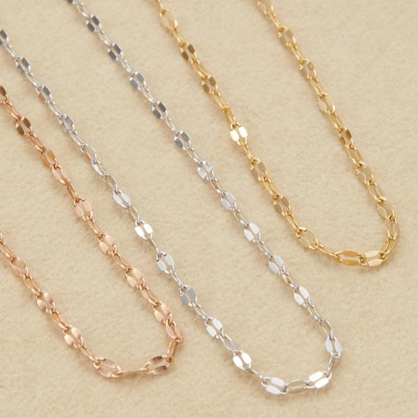 ネックレス チェーン レディース サージカルステンレス製 ペタルチェーン シンプル キラキラ 金属ア...