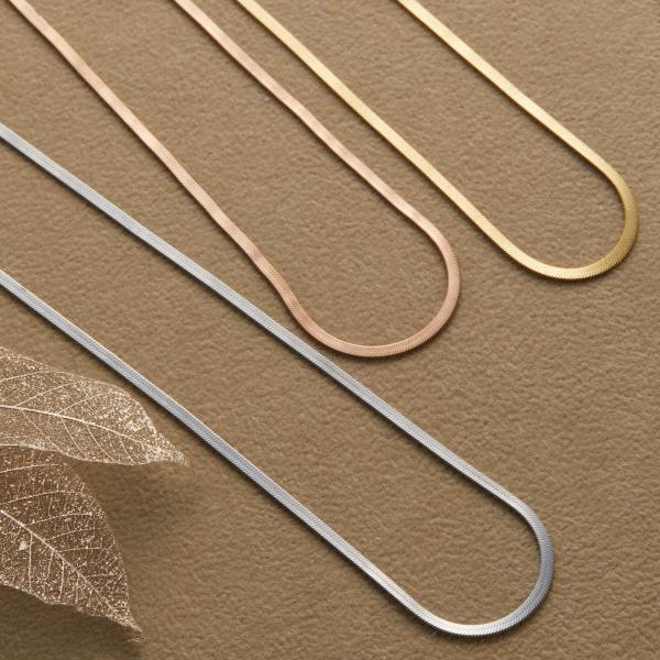 ネックレス チェーン レディース メンズ サージカルステンレス製 スネークチェーン お肌に優しい 金...