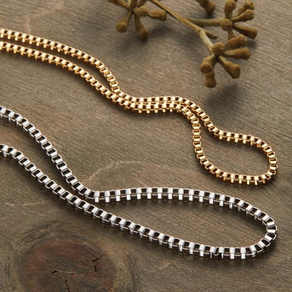 ネックレス チェーン レディース メンズ サージカルステンレス製 ベネチアンチェーン ボックスチェー...