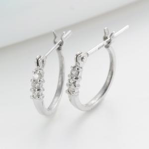 Jewel closet by L&Co. ピアス K10ホワイトゴールド 2連風 フープ