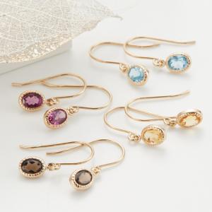 【新品未使用】K10 WG 色石　馬蹄ピアス　レインボー　両耳　レディース 在庫処分】【即日配送】K10マルチカラー馬蹄ピアス アミュレットピアス