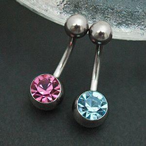 バナナバーベル ボディピアス ラインストーン サージカルステンレス へそピ 爆買