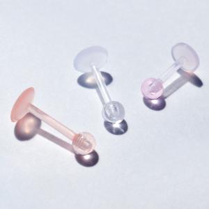 バイオプラスト ラブレット ボール 片耳用 1個売り 透明 マット ボディピアス 16G ネジ式 金属アレルギー対応 目立たない 爆買