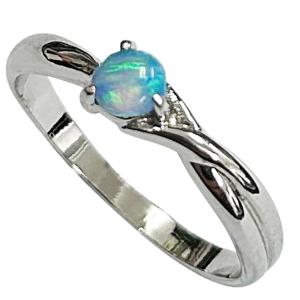 10月の誕生石オパール 指輪 Opal Ring レディース 日本製 ロジウムコーティング ブルー 大人 綺麗 上品｜piena