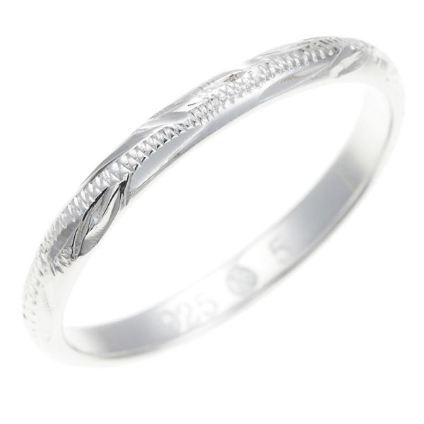 細身ハワイアンリング シルバー925製 ピンキーリング スクロール 波 シンプル Hawaii 華奢...