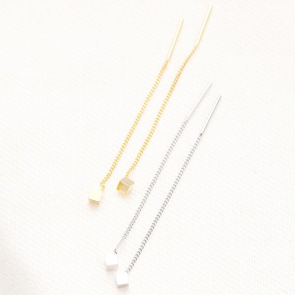 アメリカンピアス アメピ ショートアメリカン 日本製 キューブ 四角 チェーンピアス シンプル 爆買