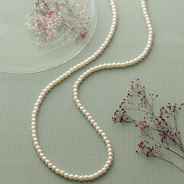 ネックレス パール 真珠 二連 ロング 長い ドレス フォーマル シンプル 首回り90cm 直径6m...