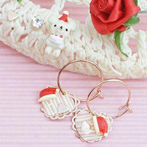 スタッドピアス フープピアス 5点セット クリスマスデコレーションのハートモチーフのフープピアス ケ...