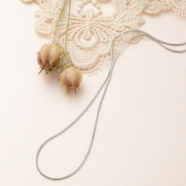 ネックレス シルバー925 オキシダイ 燻し加工 フォックステールチェーン チェーンのみ 長方形 長...