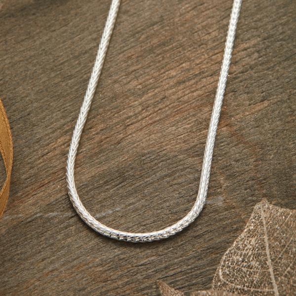 ネックレス シルバー925 フォックステールチェーン シルバーチェーン シンプル 細い チェーンのみ...