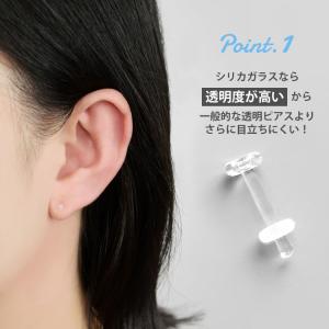 ガラス製 透明ピアス 20G 18G 16G ...の詳細画像3