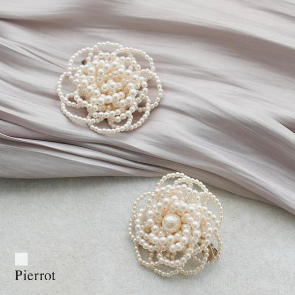 コサージュ パール フラワー クリップ ピン 結婚式 卒業式 入学式 華やか 七五三 ブローチ おし...